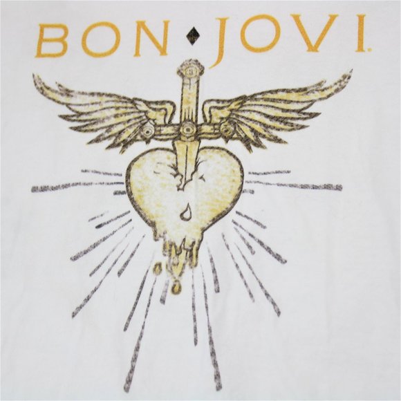 Bon Jovi Tops - Jon Bon Jovi V-Neck White Graphic T-Shirt Medium